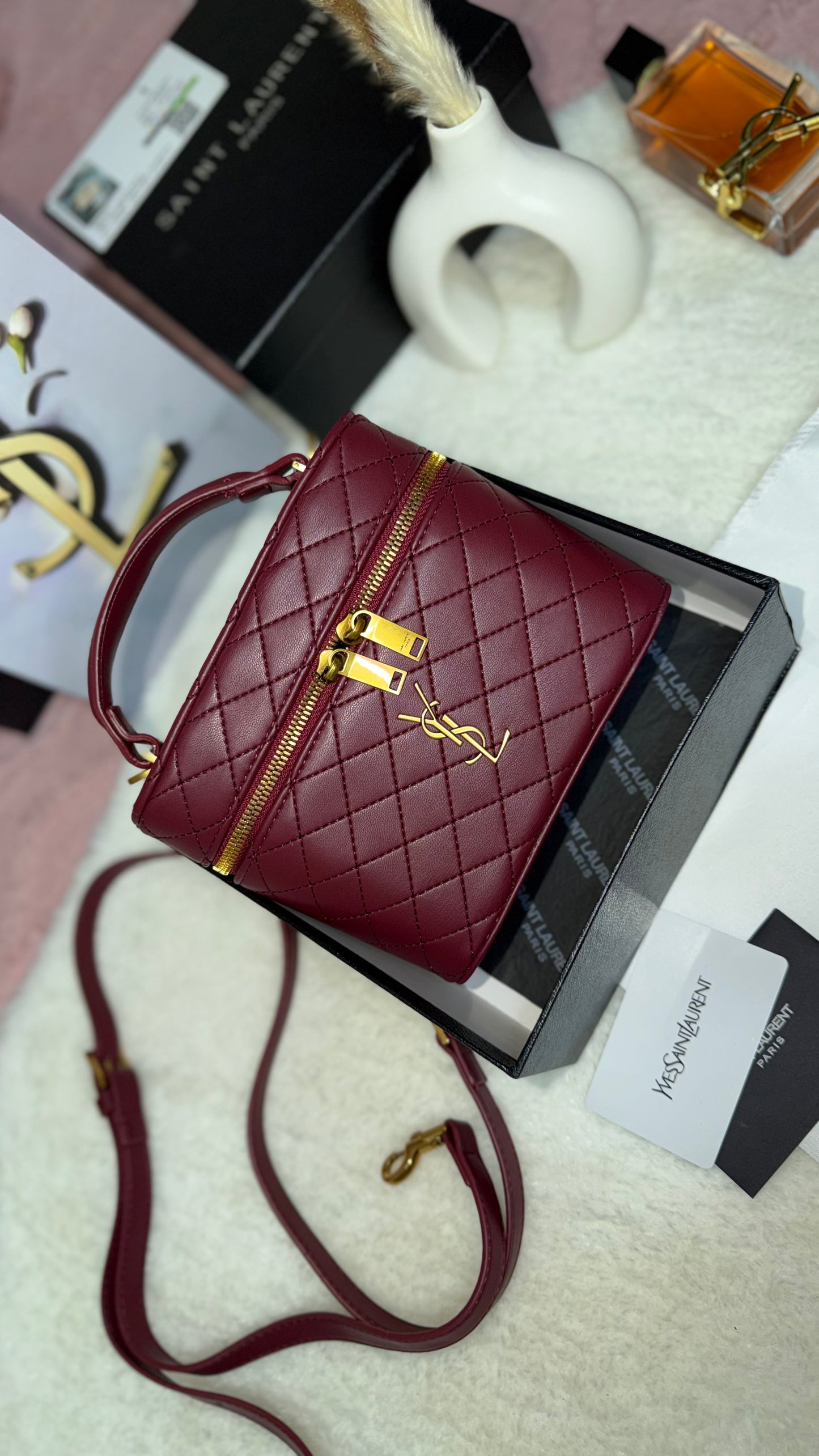 Mini sac Yves Saint Laurent Bordeaux