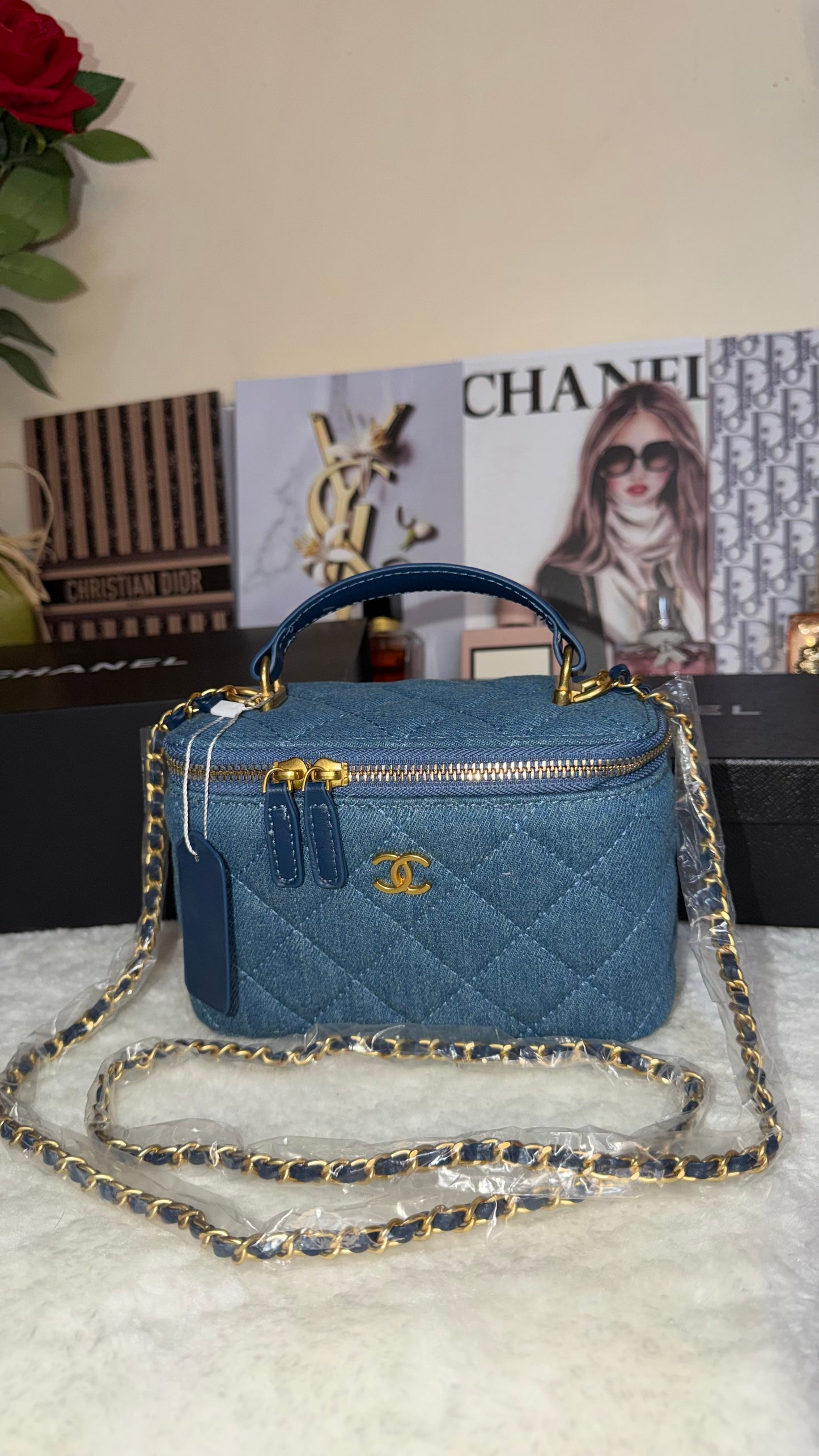 Sac Chanel mini Bleu Jean