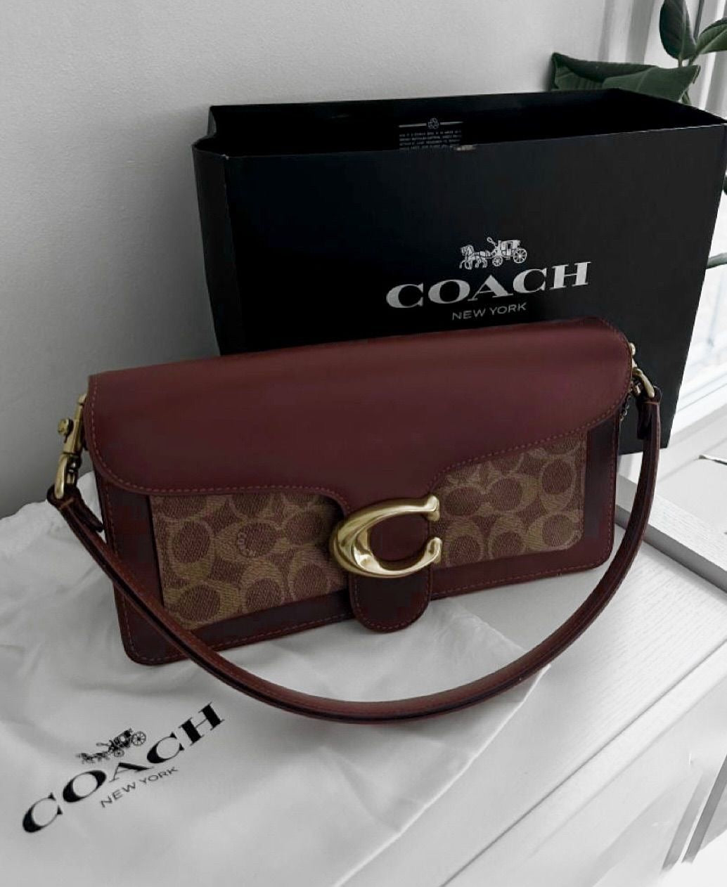 coach tabby shoulder bag Byrgundy red